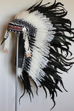 PRICE REDUCED N77 - Medium Size Double Feather Headdress (36 inch long ).