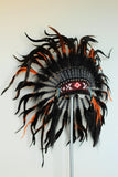 PRICE REDUCED X34 Orange and dark Feather Headdress / Warbonnet