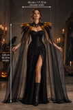 Dark Queen Feather Shoulder Cape – Gothic Halloween Cape