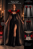 Dark Queen Feather Shoulder Cape – Gothic Halloween Cape