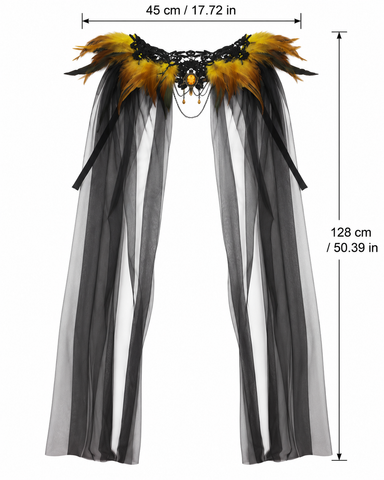 Dark Queen Feather Shoulder Cape – Gothic Halloween Cape