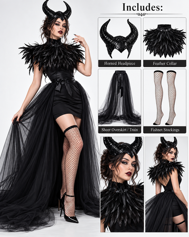 Dark Gothic Queen Costume Set – Halloween Fantasy Outfit