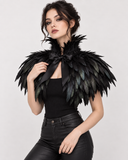 Raven Feather Cape – Gothic Shoulder Collar