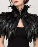 Raven Feather Cape – Gothic Shoulder Collar