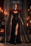 Dark Queen Feather Shoulder Cape – Gothic Halloween Cape