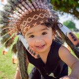 N04- For 9 to 18 month Toddler / Baby: three colors Brown Native American Style Indian Headdress .for the little ones !