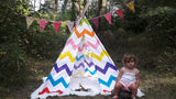 Big Teepee Tent Colorful . Tipi Tent. 5 POLES INCLUDED