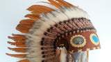 Z35 Extra Large Ocher color Feather Headdress (43 inch long )