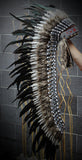 PRICE REDUCED - Z70 - Extra Large Indian black and white double Feather Headdress (43 inch long )