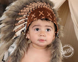 N14- For 9 to 18 month Toddler / Baby: black and white  Headdress for the little ones !,
