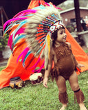N25 - For 9 to 18 month  Toddler / Baby: Pink , Orange and turquoise  Native American Style Indian Headdress for the little ones !