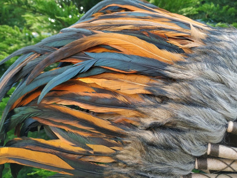 KAR-Z18 Extra Large Orange  Feather Headdress  / war bonnet