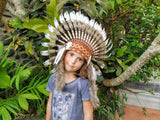 K12 From 5-8 years Kid / Child's: white and black swan feather Headdress 21 inch. – 53,34 cm.