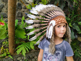 K12 De 5 à 8 ans Enfant / Enfant : Coiffe en plumes de cygne blanches et noires 21 pouces. – 53,34 cm.