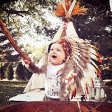N01- Pour Bambin / Bébé de 9 à 18 mois : Coiffe Indienne Style Amérindien trois couleurs pour les plus petits !
