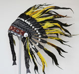 X42 Yellow  and black Feather Headdress..