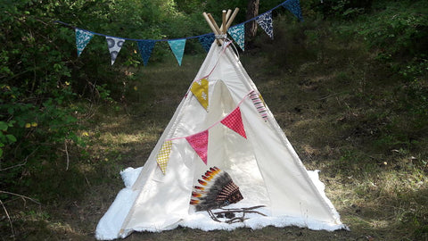 Big Teepee Tent Natural White. Tipi Tent. POLES NOT INCLUDED.