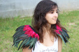 READY FOR HALLOWEEN . Shoulder Wings feathers: red and black