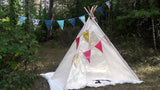 Big Teepee Tent Natural White. Tipi Tent. POLES NOT INCLUDED.