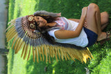 Z01 Price Reduced!! Extra Large Light Brown Feather Headdress (43 inch long )
