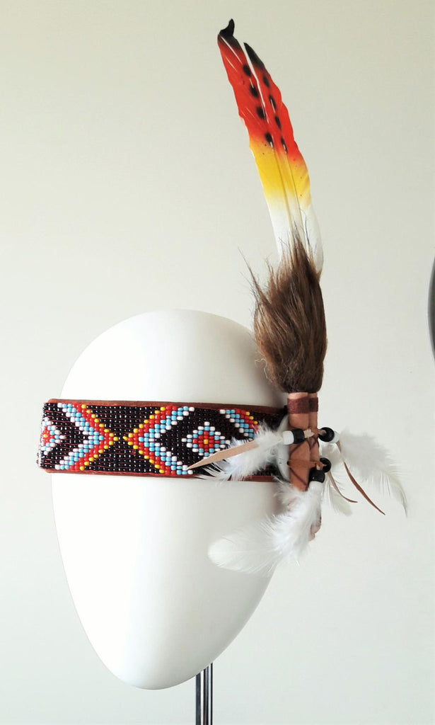 Headband three colors swan  Feathers and  feathers hanging