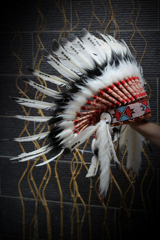 PRICE REDUCED X53 - Three colors Black and White indian Feather Headdress / native american Style