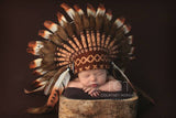 PRICE REDUCED - K03 For 0 to 9 months  Baby / Newborn : Brown Headdress for the little ones !