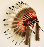 X06 Three colors Black and White indian Feather Headdress / native american Warbonnet .