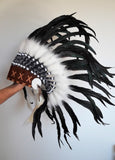 N40- From 5-8 years Kid / Child's: natural color feather Headdress 21 inch. – 53,34 cm.