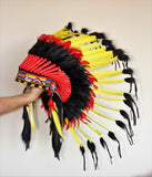 K30 -  For Kid / Children From 5-8 years old: black ,red and yellow Chief indian Feather Headdress  for the little ones