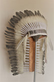 N94- Medium Silver Feather Headdress, native american Style warbonnet