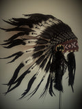 X13 Indian Headdress Double Feather black and white / warbonnet double feather (30 inch / 75 cm)