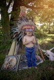 PRICE REDUCED - N12- From 2-5 years Kid / Child's: Turquoise Headdress 20,86 inch. – 53 cm