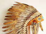 Z33XXL - Extra Large Brown Feather Headdress (51 inch long )