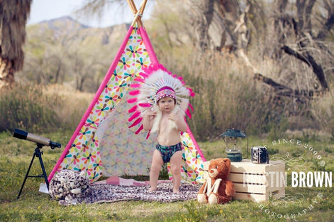 PRICE REDUCED - N10- For 9 to 18 month  Toddler / Baby: Pink Native American Style Indian Headdress for the little ones !