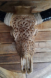 Medium Faux Hand Carved Tribal Buffalo Skulls Made of Resin / only front part