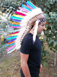 Y14 Medium Colorful  Feather Headdress