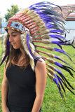 PRICE REDUCED Y22 Medium Purple Feather Headdress / Warbonnet (36 inch long )