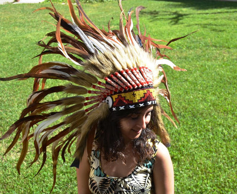 PRICE REDUCED S14- black and brown Feather Headdress