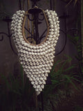 Papua Native Warrior necklace Full of natural white shells