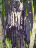 Medium Black Indian leather Handbag, Native American Style  bag. Crossbody bag