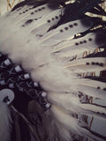 X12 Three colors black and white Indian Feather Headdress / warbonnet double feather (30 inch / 75 cm).