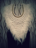 Full White Papua Native Warrior necklace with white shells