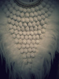 Full White Papua Native Warrior necklace with white shells