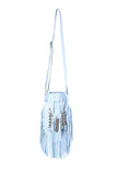 N45P- White Indian leather Handbag, Native American Style bag. Crossbody bag