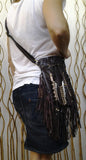 N46P- Dark Brown  Indian leather Handbag, Native American Style  bag. Crossbody bag