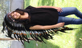 PRICE REDUCED Z16 Extra Large Brown colors Feather Headdress (43 inch long )