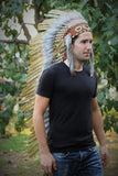 PRICE REDUCED Z26 Indian  Olive GreenExtra Large  Feather Headdress  (43 inch long )