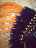 X16 Short Orange Sunset Feather Headdress. Perfect For Halloween!!