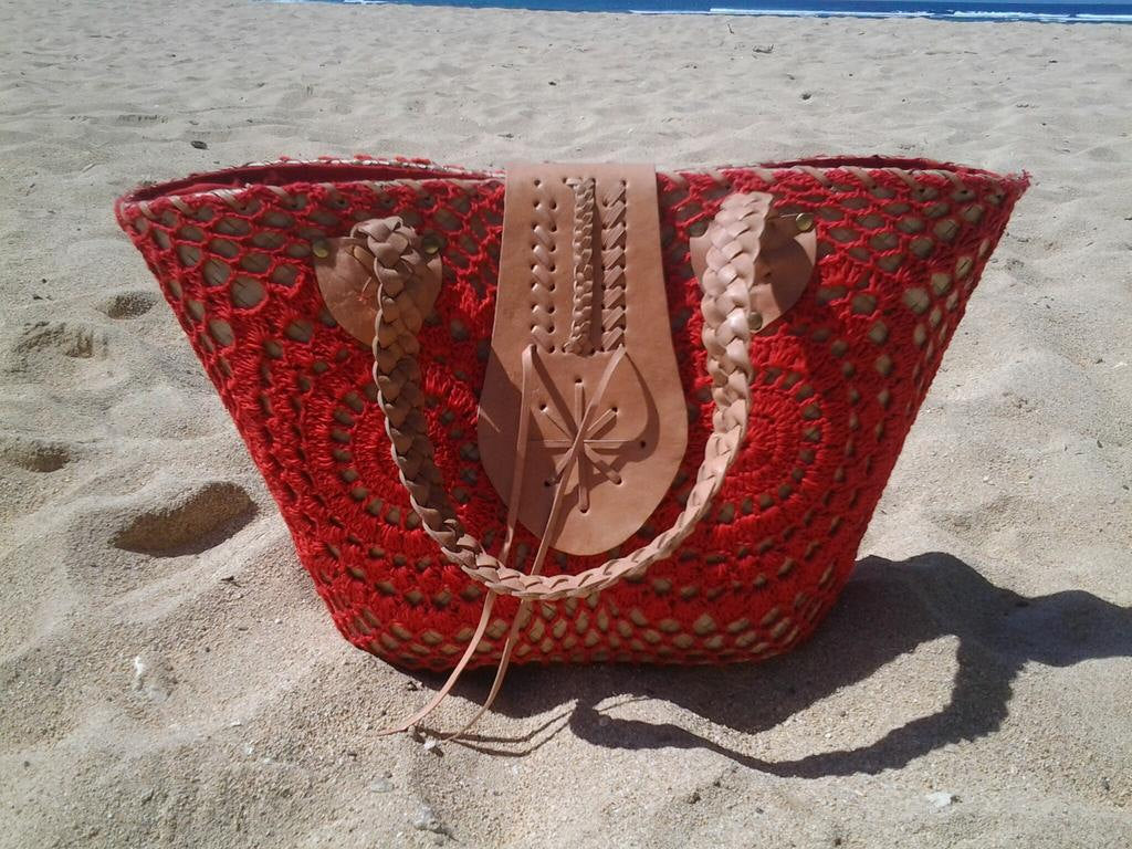 Summer basket with Red Crochet